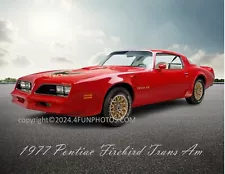 1977 Pontiac Firebird Trans Am Muscle Car 8"x10" Premium Photo Print Mancave Red