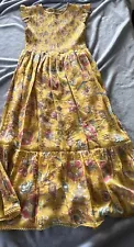 Beautiful Nanette Lepore Floral Mango Mojito Smocked Dress NWT 8 SALE