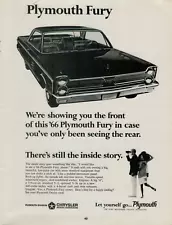 1966 Plymouth Fury Front End Big Beautiful Low-price Car Photo VINTAGE PRINT AD