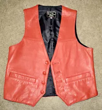 San Diego Leather Jacket Factory Red Vest 40