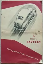 JOWETT JAVELIN 1 ½ Litre Car LF Sales Brochure 1951