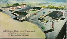 Covington, Kentucky, Postcard SCHILLING'S MOTEL AND RESTAURANT Artist's View