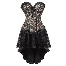 Zhitunemi Plus Size Women Gothic Corsets Burlesque Dresses Victorian Moulin