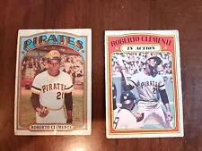 ROBERTO CLEMENTE Baseball Card Lot - TOPPS 1972 #309 & #310 Low Grade. Filler