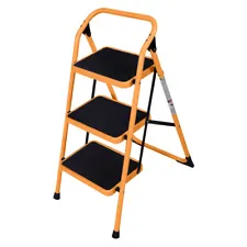 Non Slip 3 Steps Ladder Stool Folding Ladder Safety Tread Kitchen Home Use 330lb