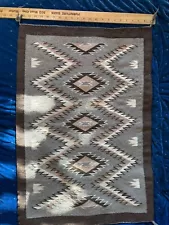 Vintage Navajo Saddle Blanket Rug, Handwoven Wool Native American Rug 33" x 24"