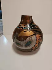 Dried Gourd Hand Painted Signed "Ridge '93"