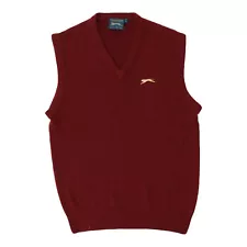 Slazenger Red Acrylic Sleeveless Jumper | Vintage High End Designer Sweater