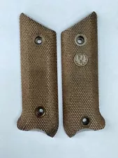 Ruger Mark I A100 Frame Pistol Grips Checkered Brown Textured MK1 MKI Standard