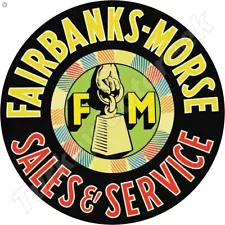 Fairbanks-Morse Sales & Service 11.75" Round Metal Sign