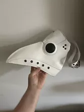 White Plague Doctor Mask Costume Bubonic Plague Halloween Decor