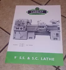 Cardiff 9" S S SS S C SC Lathe SALES CATALOG FLYER made In England Tool Works