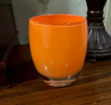 GLASSYBABY Votive Orange CRUSH Candle Holder 3.75” Tall