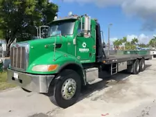 2015 Peterbilt 348 T/A 29' Hydraulic Tail Flatbed Delivery Tow Truck A/T bidadoo