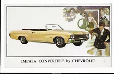 1970? Chevrolet Impala Convertible Old Postcard