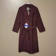 Women's Trench Coat Burgundy Size 10 NWT