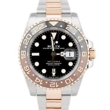 2022 Rolex GMT-Master II Two-Tone ROOT BEER Rose Gold Steel 40mm 126711 CHNR B+P