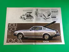 1976 TOYOTA CELICA GT ORIGINAL VINTAGE PRINT AD RED ADVERTISEMENT 2 PAGE