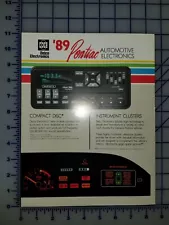 1989 Pontiac Brochure Folder Original Electronics Delco Firebird (For: 1989 Pontiac Firebird)