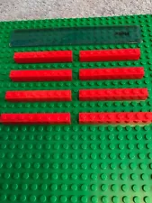 LEGO Sale - 8 x RED 1 x 8 Pin Long Building Bricks