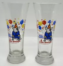 Lot Of 4 - 8 OZ 1987 SPUD McKENZIE Bud Light 7" Glasses Vintage 2 Styles