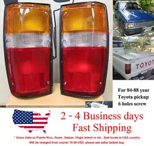 Pair Tail Light for 84-88 Toyota Pickup & 84-89 4Runner Left & Right Black Trim (For: 1985 Toyota 4Runner)