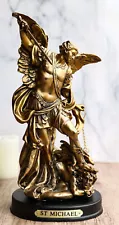 Ebros Byzantine Catholic Church Archangel Michael Slaying Lucifer Statue 8"H