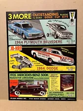 1964 JOHAN 1/25 SCALE MODEL CAR SALES FLYER FOR DODGE & PLYMOUTH MODEL CAR KITS