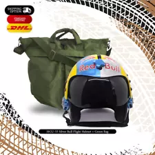 HGU-33 SILVER BULL FLIGHT HELMET + GREEN BAG