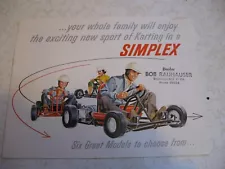 vintage go kart sales brochure 1960 Simplex karts