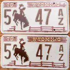 New Listing1978 Wyoming License Plate Number Tag Pair Plates