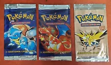 Pokemon 1999 Base Set Unlimited Booster Packs Empty Blastoise and Charizard PLUS