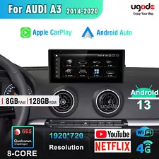 10.25" Apple CarPlay Screen For AUDI A3 Android 13 Auto Navigation Monitor 128G