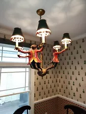 Vintage Bill Huebbe Butler Monkey Chandelier - Read the Description Please