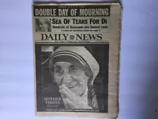 NY Daily News Newspaper-Death / Tribute for Mother Teresa -September 6th 1997