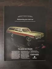 Vintage 1969 Chrysler Town & Country Station Wagon Full Page Original Color Ad