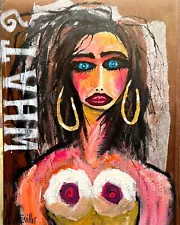 9 COLORFUL new 2024 upcycled PAINTINGS original SWARTZMILLER DNA ART floral LADY