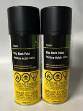 2 cans- John Deere Blitz Black Spray Paint #TY25631 Metal, Plastic, ect.