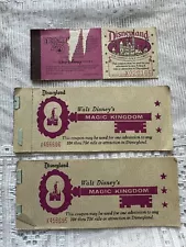 LOT OLD VINTAGE DISNEYLAND TICKET COUPONS Disney Admission