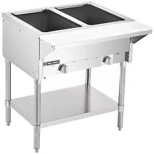 Secondhand WILPREP 2 Well Gas Steam Table with Storage Shelf 7000 BTU