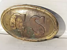 ESTATE SALE find CONFEDERATE STATES CS brass + lead CIVIL WAR C S BELT BUCKLE