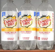 Canada Dry Tonic Water Diet W/Quinine Lot Of 3 - 1 Liter Bottles 3 Liters Total