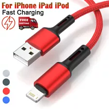 Heavy Duty Fast Charging USB Charger Cable For iPhone 11 12 13 14 Pro 7 8 6 Cord