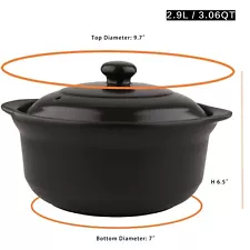 Ceramic Cooking Pot Cooking Clay Earthenware Pot Casserole Stew Pot with Lid USA