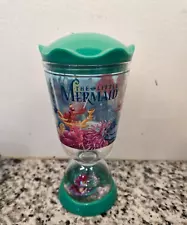 DISNEY THE LITTLE MERMAID SNOW WATER GLOBE PLASTIC CUP NO STRAW USED