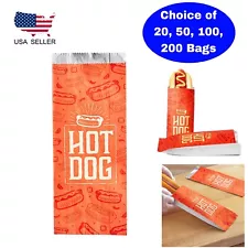 Printed Foil Hot Dog Bag Food Bag 3.5''x9''x1.5'' Perfect for Snack Bar