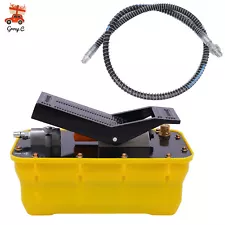 For Auto Body Frame Machine 10000PSI Air Hydraulic Foot Pedal Jack Pump+Air Hose