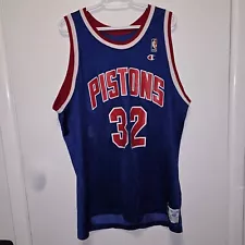 SEAN ELLIOTT Champion DETROIT PISTONS Blue Jersey 48 NBA Laimbeer Thomas Spurs