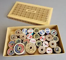 Lot of Vintage Wooden Sewing Thread Spools, Various Sizes & Brands Bobbins