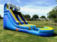 Tsunami Blue Wave 15 Foot Inflatable Water Slide Commercial PVC NO Blower